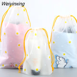 Weiyinxing L Cloth Bag Waterproof Drawstring Bags for Packing Kids Girls String Bag for Replaceable Shoes Storage Cute Pouch Rope Bag