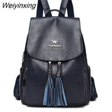 Weiyinxing Capacity Women Backpack High Quality Pu Leather Backpack Vintage School Backpacks Female Casual Shoulder Bag School Bags