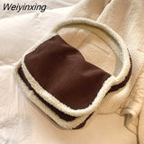 Weiyinxing Women's Furry Tote Bags Winter Plush Scrub Handbags Women Underarm Bags Large Capacity Tote Shoulder Bags For Women Handbag