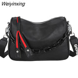 Weiyinxing Women's Bag Genuine Leather Women Handbags Soft Cowhide Women Shoulder Bags Fashion Chain Tote bag Designer Female Messenger Bag