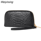 Weiyinxing Crocodile Pattern Genuine Leather Women Purses Coin Purse Card Holder Wallets Cow Leather Female Clutch Money Phone Bags