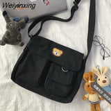 Weiyinxing Women Fashion Shoulder Bags Multifunction Canvas Crossbody Bag Retro Handbags Travel Shoulder Messenger Bags Leisure Package