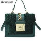 Weiyinxing For Women 2023 Designer Luxury Winter Velvet Top Brand Flap Hand Bag High Quality Women Crossbody Shoulder Bag Satchel