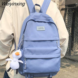 Weiyinxing Boy Girl Nylon Cute Backpack Laptop Waterproof Ladies Student Bag Male Female Travel Backpack Cool Women Men School Bags