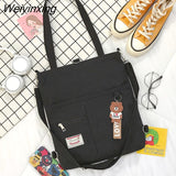 Weiyinxing Women Canvas Handbags Shoulder Bag Ladies Shopping Bags Cartoon Fabric Grocery Crossbody Messenger Tote Books Bags for Girls