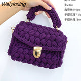 Weiyinxing Rope Woven Women Handbags Designer Knitting Chains Shoulder Crossbody Bag Casual Lady Hand Bags Small Flap Purses 2023