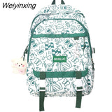 Weiyinxing Waterproof Cartoon Print College Fashion Kawaii Female Trendy Book Bag Girl Travel Laptop Backpack Women Leisure School Bag