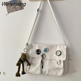Weiyinxing Diagonal Cross Bag Youth Fashion Casual Version Ladies Large Capacity Shoulder Bag Solid Color Women Messenger Bags