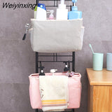 Weiyinxing Cosmetics Makeup Organizer Cotton Storage Bag With Pockets Hanging Organizer For Bathroom Remote Control Pouch Box