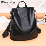 Weiyinxing Women Backpack Female High Quality Soft Leather Book School Bags For Teenage Girls Sac A Dos Travel Back pack Rucksacks Mochilas