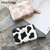 Weiyinxing Women PU Leather Wallet Ladies Small Mini Coin Purse Printing Wallets Short Zipper Credit Card Holder for Cute Female Purses