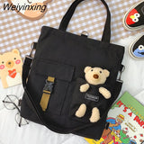 Weiyinxing Cartoon Tote Bag Canvas Handbag Shopping Bag Super Cool Handbags Shoulder Bags for Girl Book Bags Bolsa Feminina Mochila