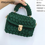 Weiyinxing Rope Woven Women Handbags Designer Knitting Chains Shoulder Crossbody Bag Casual Lady Hand Bags Small Flap Purses 2023