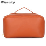 Weiyinxing Large Travel Cosmetic Bag For Women Leather Make Up Organizer Toiletry Kit Bags Female Makeup Accessories Pouch Case Storage