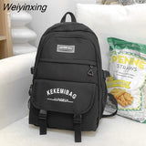Weiyinxing Large Capacity Student Backpack Lovely Girl Solid Color Simple Style Schoolbag Women’S Waterproof Book Pack Travel Bag