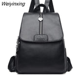Weiyinxing The New Women Backpack Large Capacity School Bags for Teenagers Girls Leather School Backpack Lady Shoulder Bag Sac A Dos