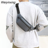 Weiyinxing Men's Fanny Pack Teenager Outdoor Sports Running Cycling Waist Bag Packs Male Fashion Shoulder Belt Bag Travel Phone Pouch Bags