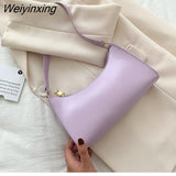 Weiyinxing Simple Female Daily Bag Casual PU Leather Sling Handbag Purse Women Elegant Chain Shoulder Crossbody Bag Shopping Bag