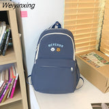 Weiyinxing Cartoon Embroidery Women Backpack Female Cute Nylon School Bag Girl Student Travel Bookbag Big Capacity Laptop Backpacks