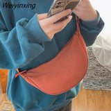 Weiyinxing Solid Color Chest Bag For Women Large Capacity Travel Crossbody Female Half Moon Belt Bag Ladies Daily Street Fanny Packs