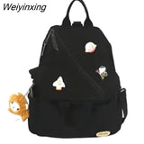 Weiyinxing Multipurpose Backpack Women Large Capacity Handbag Shoulder Bags Student Schoolbag Nylon Messenger Bag Multipurpose Bag