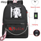 Weiyinxing Revengers Valhalla Chifuyu Matsuno School Bags for Teenager Girls School Backpack Bag Usb Charging Bookbag Mochila Escolar
