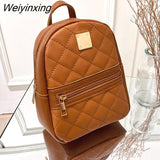 Weiyinxing Fashion Backpack for Women Rhombus Women's Bags Casual Women's Backpack Small School Bag Mobile Phone Bag Casual Travel Bag
