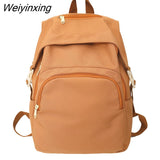 Weiyinxing Fashion Waterproof College Large-capacity Backpack Women Female Travel Solid Color Backpacks Teenage Girl School Bag Mochila