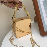 Weiyinxing single shoulder bag Box Party Evening Bag Trend clutch Designer Bags Mini Purses Handbags gold bags for women purse luxury