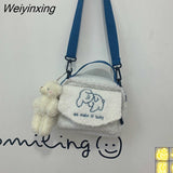 Weiyinxing Women's Messenger Bags Ladies Canvas Printed Cute Envelope Bag Lady Sweet Cartoon Student Shoulder Bag