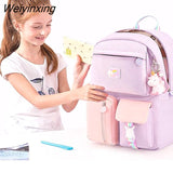 Weiyinxing Girls School Bag Super Light Children's Spine Protection And Load Reduction Backpack Student Large Capacity Child Bags