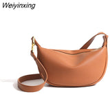 Weiyinxing Capacity Genuine Leather Shoulder Crossbody Bag for Women Fashion Solid Color Cow Genuine Women Handbag Luxury Ladies Tote