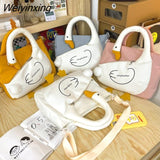 Weiyinxing Lovely Women Canvas Goose Bag Duck Diagonal Straddle Bag Girl Student Shoulder Bag Female Cartoon Animal Profile Pack