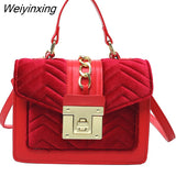 Weiyinxing For Women 2023 Designer Luxury Winter Velvet Top Brand Flap Hand Bag High Quality Women Crossbody Shoulder Bag Satchel