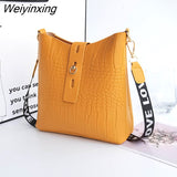 Weiyinxing Shoulder Bags For Women 2023 New Bucket Casual Crossbody Bags For Women Leather Solid Color Simple Handbags Women'S Bag