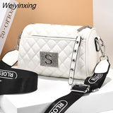 Weiyinxing Ladies Casual High quality PU Shoulder Bags Female Solid Color Zipper Underarm Bag Wide shoulder strap Handbags for Women
