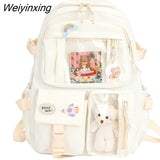 Weiyinxing Cute Women Backpacks Waterproof Multi-Pocket Nylon School Backpack for Student Female Girls Kawaii Laptop Book Pack Mochilas