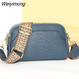 Weiyinxing Women Genuine Leather Shoulder Crossbody Bags High Quality Solid Cow Leather Ladies Handbags Designer Female Messenger Tote Sac