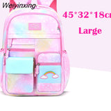 Weiyinxing 1-6 Grade Orthopedic Primary School Backpack For Girls Boys Cartoon School Bag Kids Waterproof Satchel Knapsack Mochila