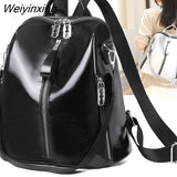 Weiyinxing Cowhide High Quality Travel Girls Backpack Korean Women Female Rucksack Leisure Student School Bag Soft Leather Famale Bag
