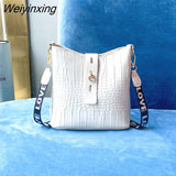 Weiyinxing Shoulder Bags For Women 2023 New Bucket Casual Crossbody Bags For Women Leather Solid Color Simple Handbags Women'S Bag