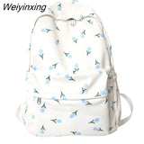 Weiyinxing Women Floral Large Capacity Backpacks Schoolbag for Kawaii Girls Student Waterproof Backpack Cute Teenager Travel Book Bag