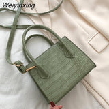 Weiyinxing Crocodile Pattern PU Leather Crossbody Bags for Women Chain Female Shoulder Handbags Mini Purses Travel Jacquemus Bag
