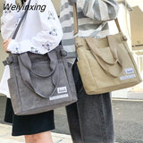 Weiyinxing Men And Women Canvas Bag Single Shoulder Bag Men's Large Capacity  Messenger Bag Women's Handbag Student Laptop  Bag Shopper Bag