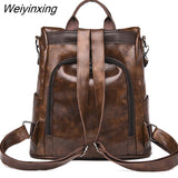 Weiyinxing Women Backpack Female High Quality Soft Leather Book School Bags For Teenage Girls Sac A Dos Travel Back pack Rucksacks Mochilas