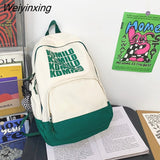 Weiyinxing Letter Printing Women Backpack Multifunction Waterproof Travel Bagkpack Student School Bag Teenage Girls Laptop Backpack