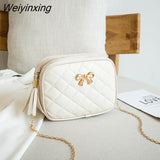 Weiyinxing Small Messenger Bag For Women 2023 Popular Lingge Embroidery Square Female Shoulder Bag Fashion Chain Ladies Crossbody Bags