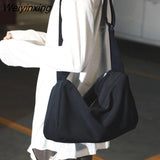 Weiyinxing Women Simple Shoulder Bag Oxford Cloth Messenger Bag Women's Canvas Bag Women's Shoulder Bag Square Bag Solid Color Youth Pack