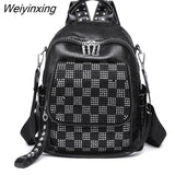 Weiyinxing Luxury Backpack Women's Bag Mochilas Multi Function Large Capacity Backpack Cowhide Material Genuine Leather Bolsas Feminina