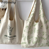 Weiyinxing Reusable Foldable Shoulder Bag Large Capacity Handbags Casual Cute Bag for Women Shopping Bags